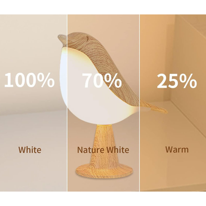 Bird Table Lamp with Remote & Touch Control Rechargeable Cordless Bedside Lamp