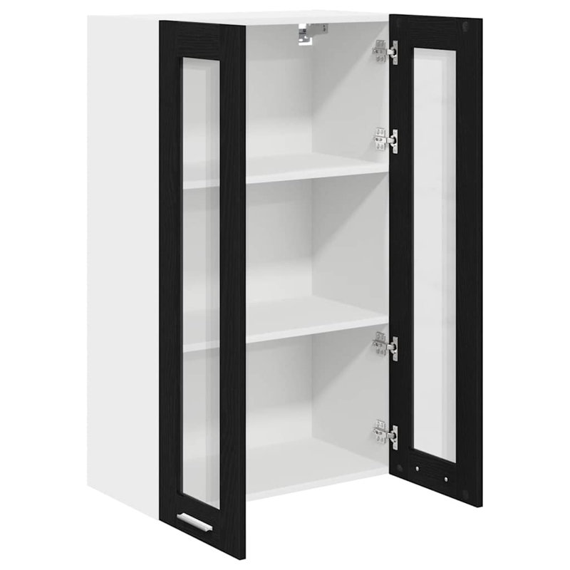 Vidaxl Hanging Cabinet With Storage Riga Artisan Oak 60 X 31 X 100 Cm, 100cm H x 60cm W x 31cm D, Black