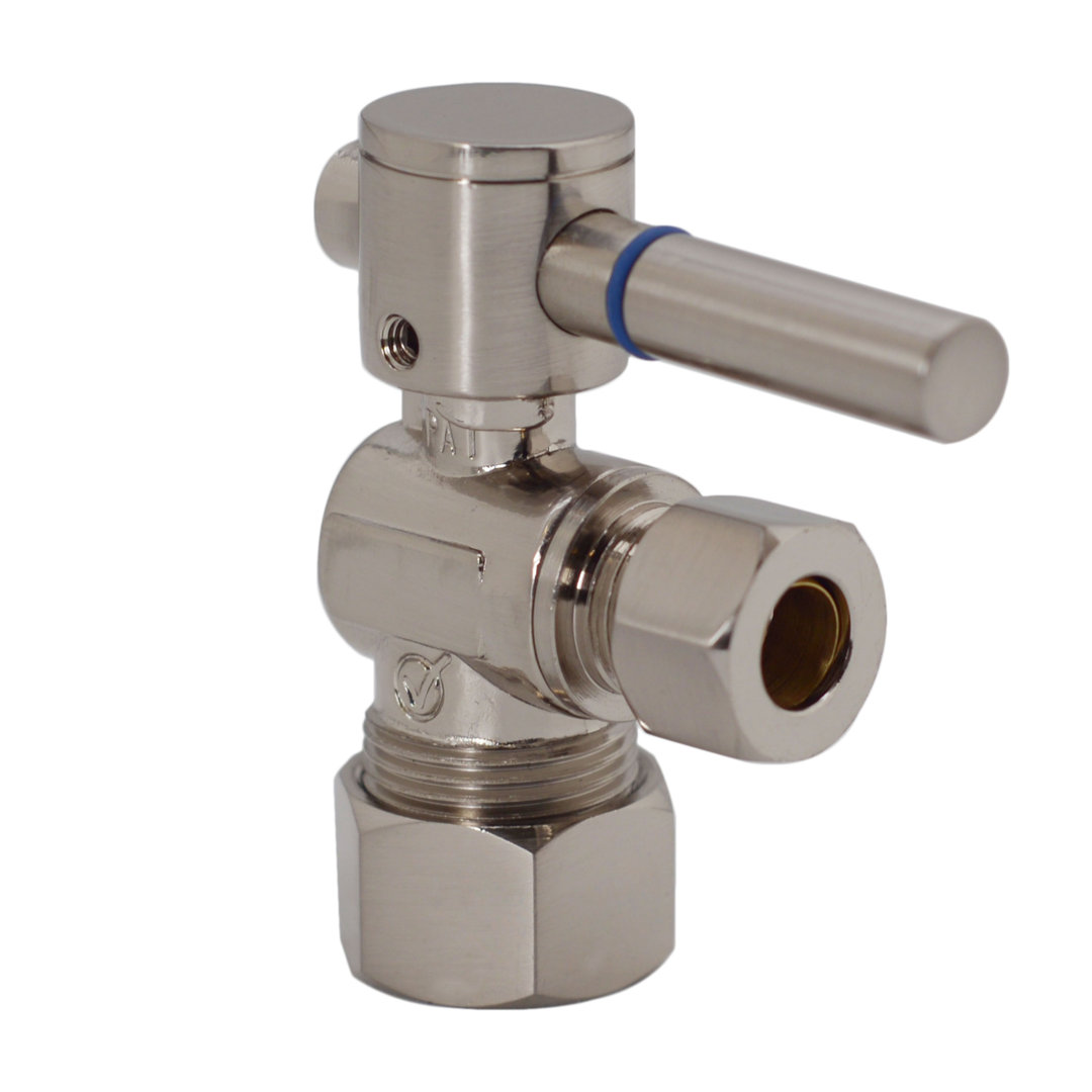 1/2" Lever Handle Angle Stop Toilet Kit with Steel Supply Line, Wax Ring and Flange Westbrass