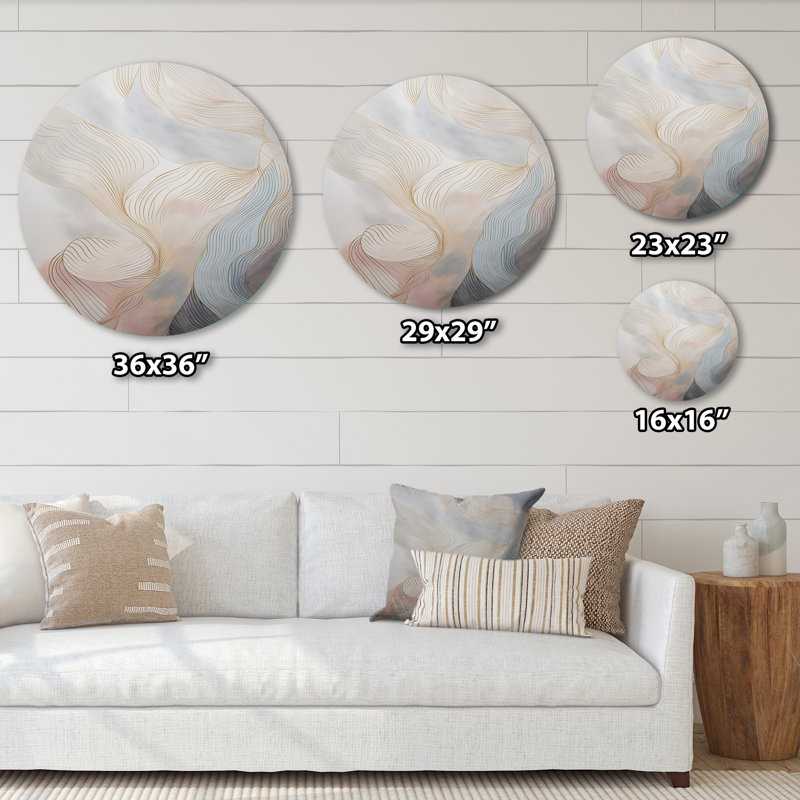 Collynns - Art abstrait rond en métal, H 36 po x l 36 po