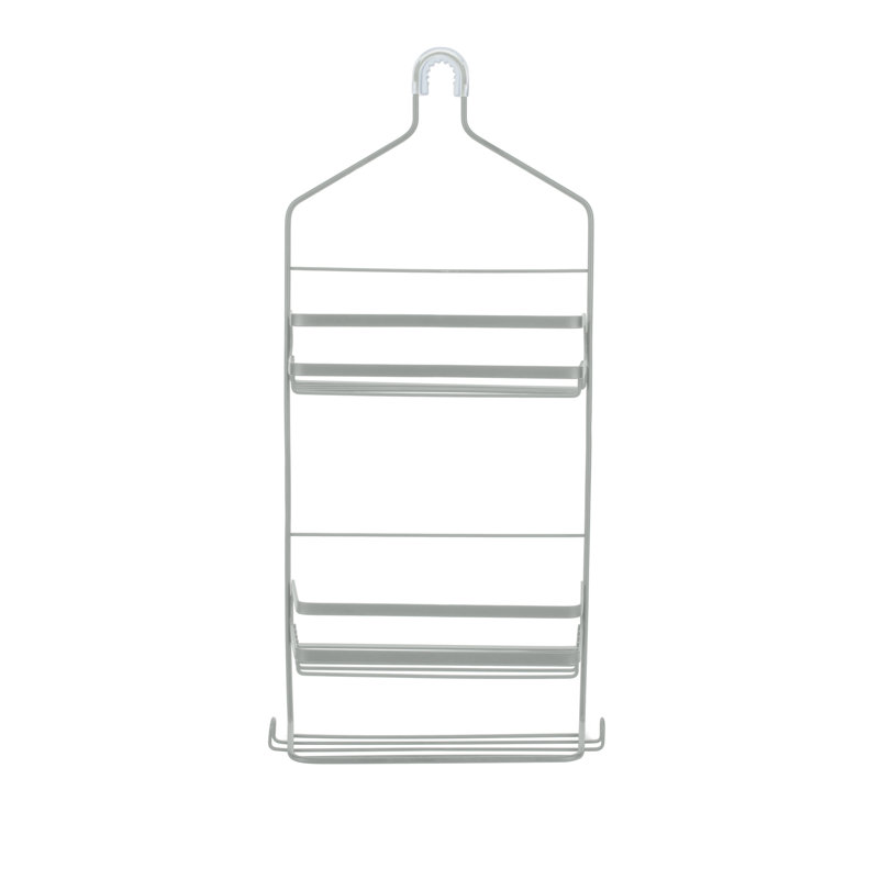 Gray Stainless Steel Suction Mount Shower Caddy with Shelves