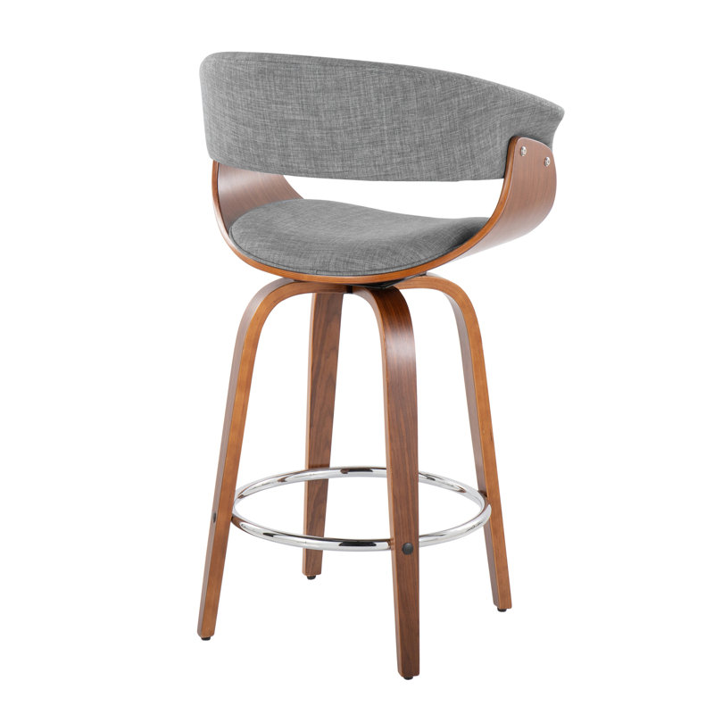 Tabouret de comptoir contemporain, Brun / Argenté, Gris