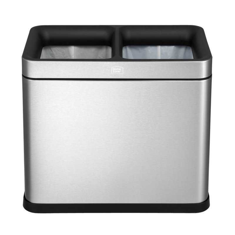 8 Gallon Stainless Steel Dual Compartment Open Top Trash Can