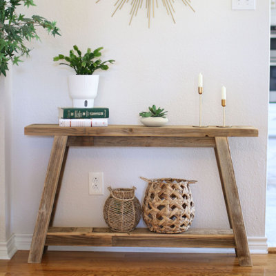 The Camden Console – Reclaimed Wood Table With Recessed Top Detail (46x8x28h)