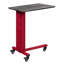 Table contemporaine rouge pour salon avec tablette supplémentaire et décoration intérieure en métal et bois