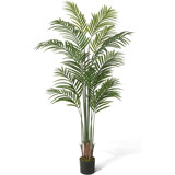 Roni Artificial Palm Tree, Faux Dypsis Lutescens Plant in Pot with Dried Moss, 5 / 6 / 7 Feet
