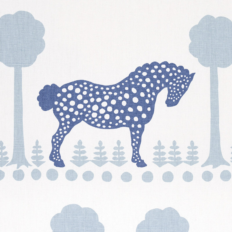 Polka Dot Pony Fabric, Blue