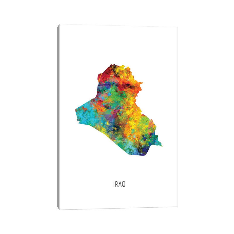 MTO2983-Carte de l'Irak, H 40 po x l 26 po x P 1,5 po