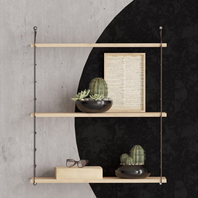 Tablette murale moderne 28,3 po x 33,5 po x 7,9 po | 100% panneau de particules enduit de mélamine, épaisseur: 0,7 pouce | Comprend un support en métal, de nombreuses tablettes et une conception murale pour des solutions de rangement élégantes