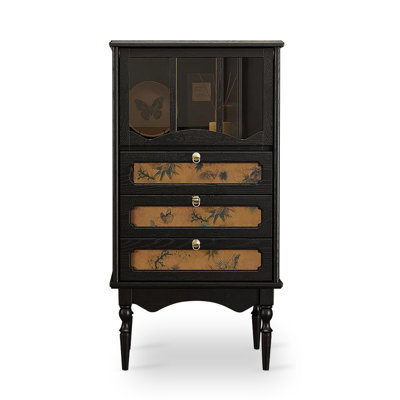Buffet rétro en bois massif noir