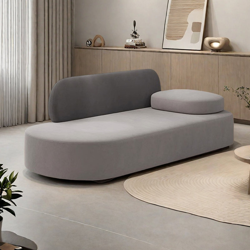 Méridiennes d'intérieur avec appui-tête mobile Finck, Gris clair / Gris foncé, Orienté à droite
