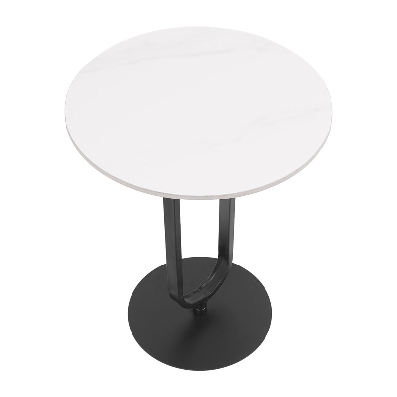17.72'' End Table, White/Black