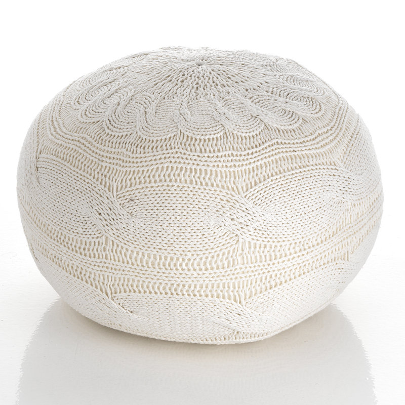 50cm Wide Round Solid Colour Pouffe Ottoman