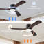 Ventilateur de plafond en bois massif 42 "avec plafonnier encastré, moteur à courant continu-130632328-130632327