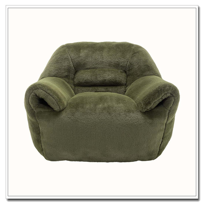 Fauteuil à billes en fausse fourrure, Vert