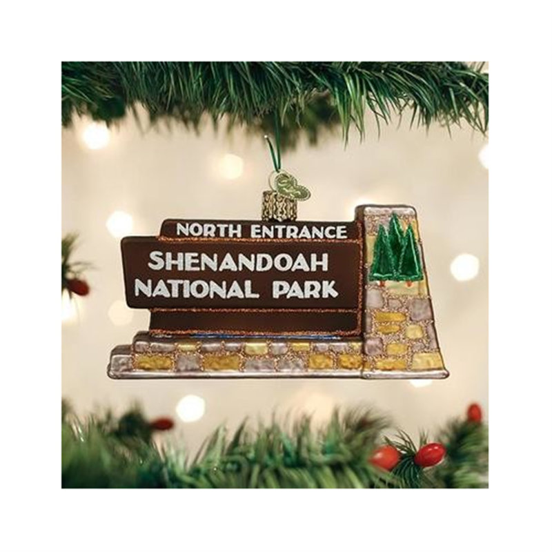 Ornement de Noël en verre soufflé de l'Ancien Monde pour arbre de Noël, parc national de Shenandoah