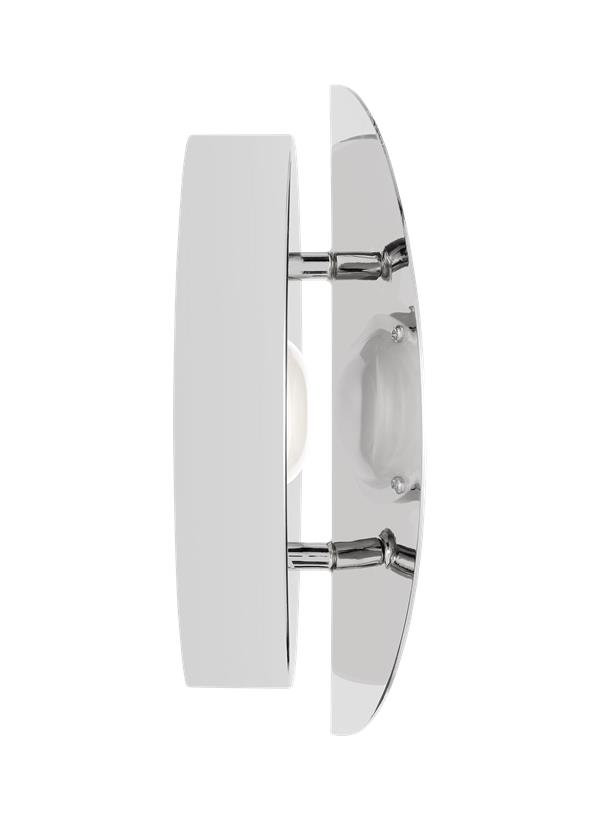 Keef Single Light Flush Mount Sconce, Polished Nickel, Polished Nickel