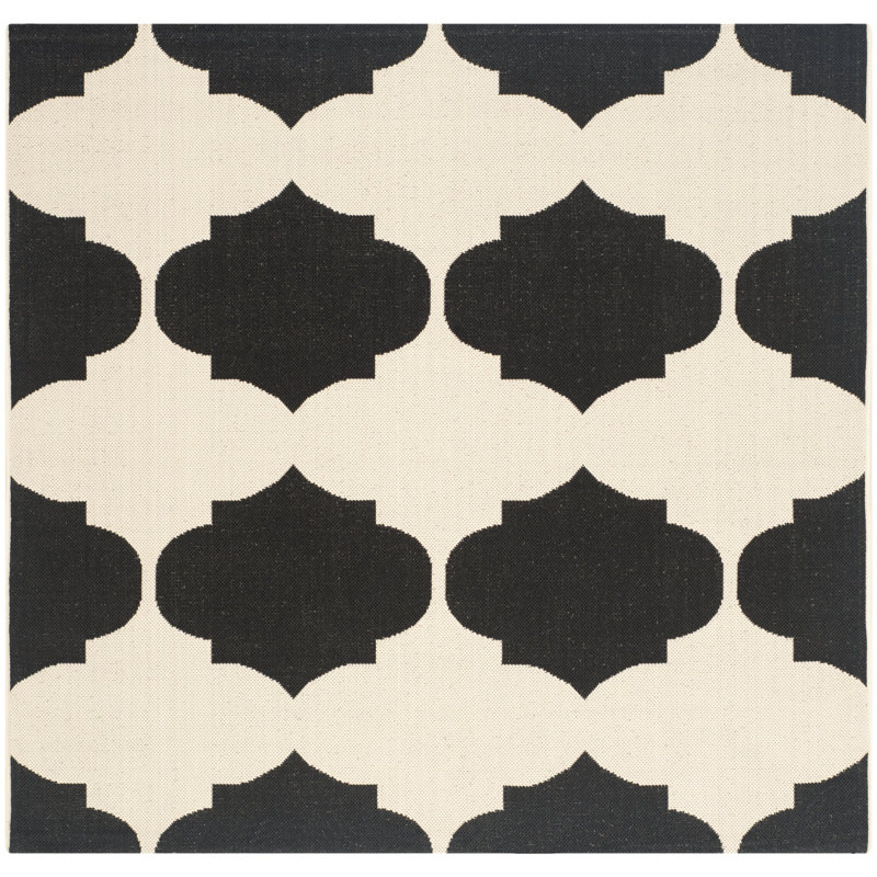 Tapis d'intérieur / extérieur à motif géométrique Herefordshire Performance, Carré 5 pi 3 po