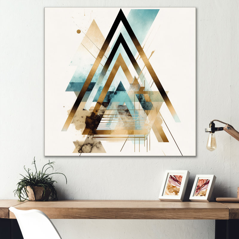 Décoration murale Triangle vert Boho I, H 29 po x l 29 po x P 1 po