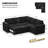L Shaped Sofa Set Apartment Pull out Sofa Bed Modular Sectional Corner Couch Convertible Livingroom Sleeper Can Bear 450 LBS-101957234