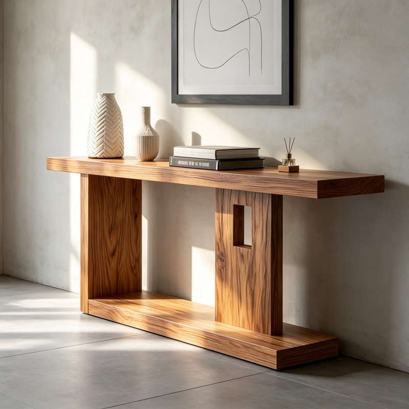 Solid Wood Console Table, 31.5" H x 70.87" W x 15.75" D