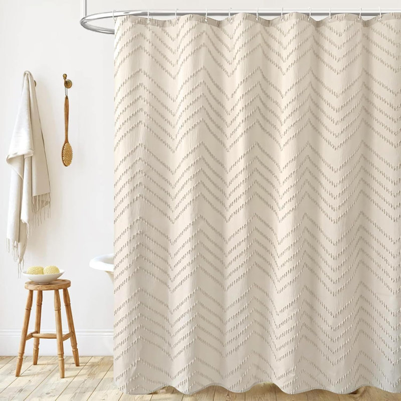 Rideau de douche beige style bohème 72 x 72