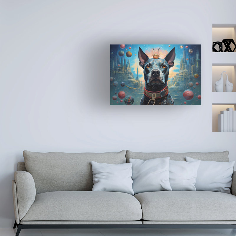 Art Dog 3 by Ray Heere - Wrapped Canvas Print, H 30 po x l 47 po x P 2 po