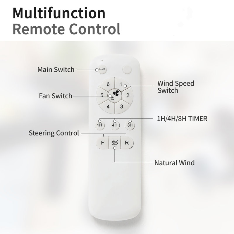 Ventilateur de plafond d'intérieur moderne de 52 pouces sans lumière avec moteur à courant continu réversible à 3 vitesses et 3 pales ABS pour la maison