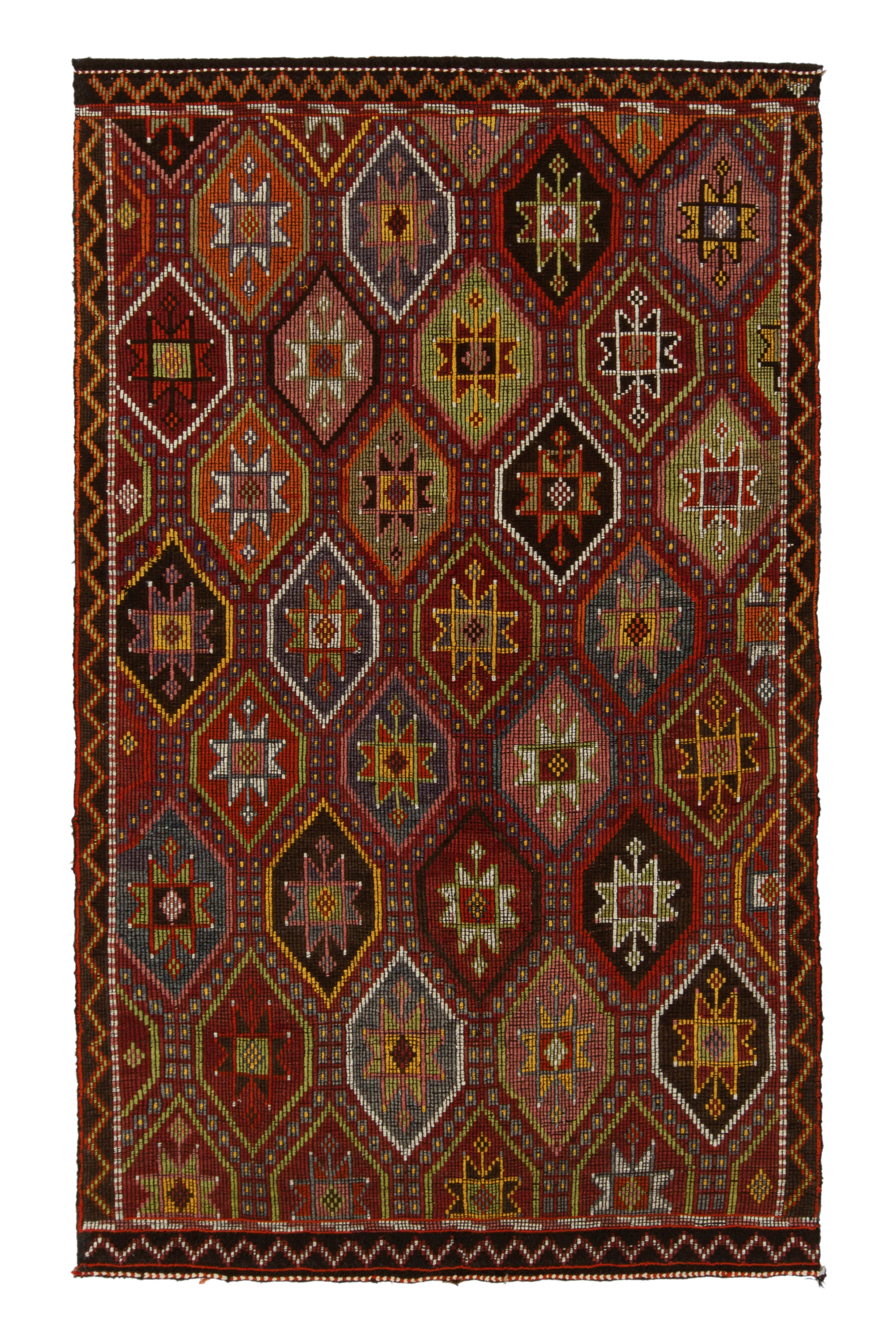 Pasta Rug Rug & Kilim One-of-a-Kind Vintage Cecim Kilim Rug in Brown/Gold/Pasta ...
