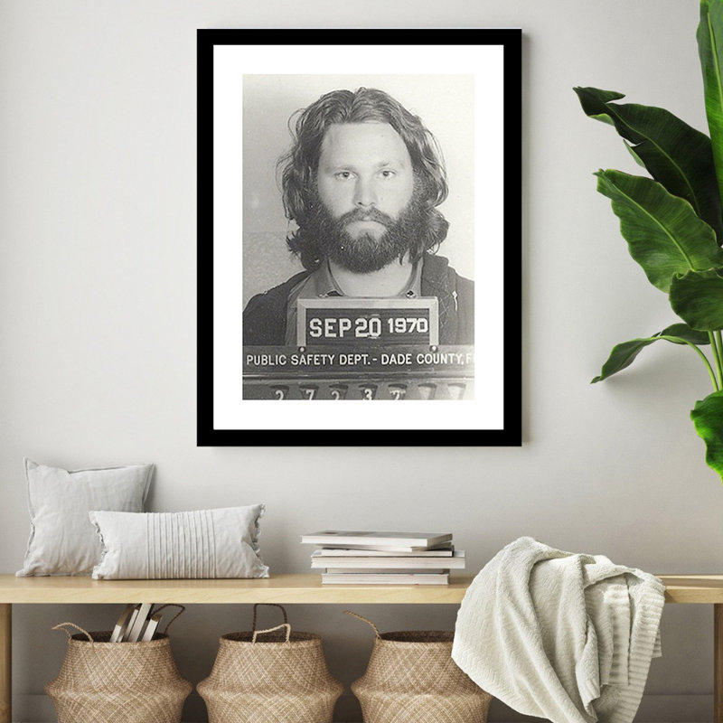 " Jim Morrison 1970 Mugshot - 14X18 Framed Print "