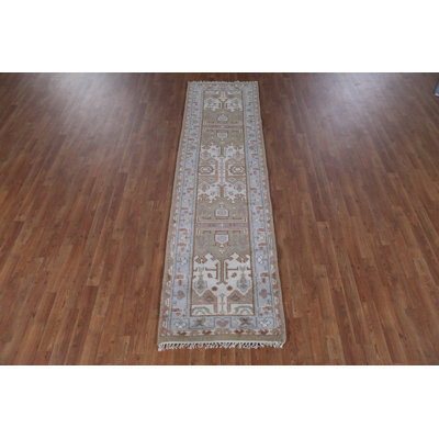 Handmade Oushak Indian Runner Rug 2x9