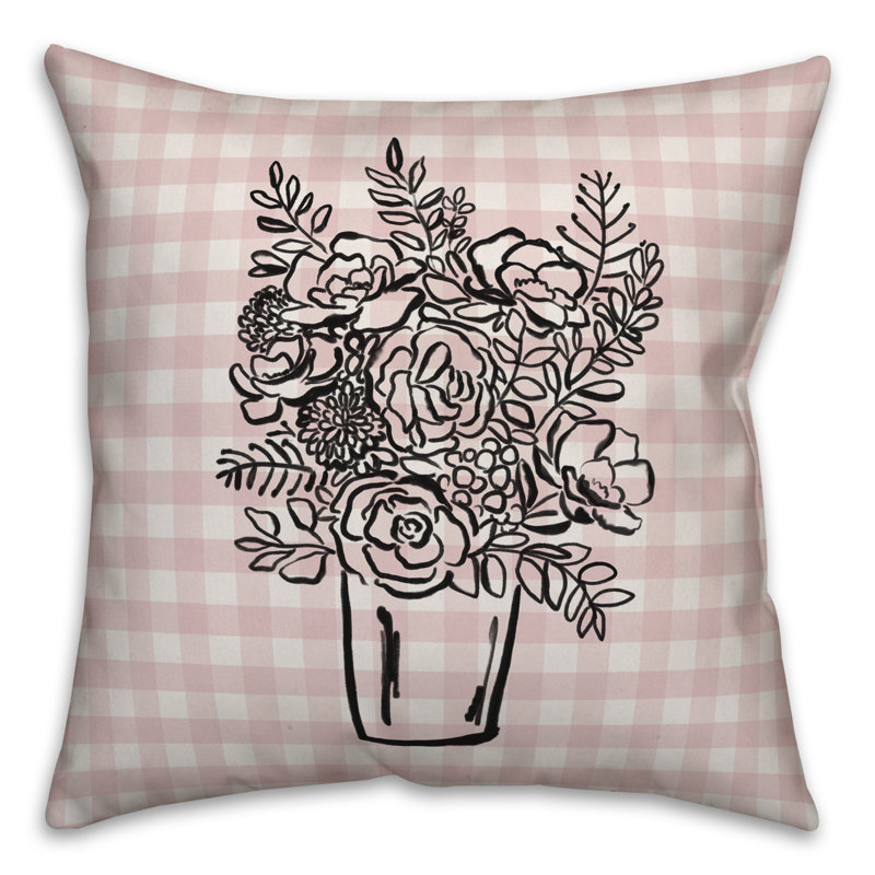 Coussin Floral, H 16 po x l 16 po
