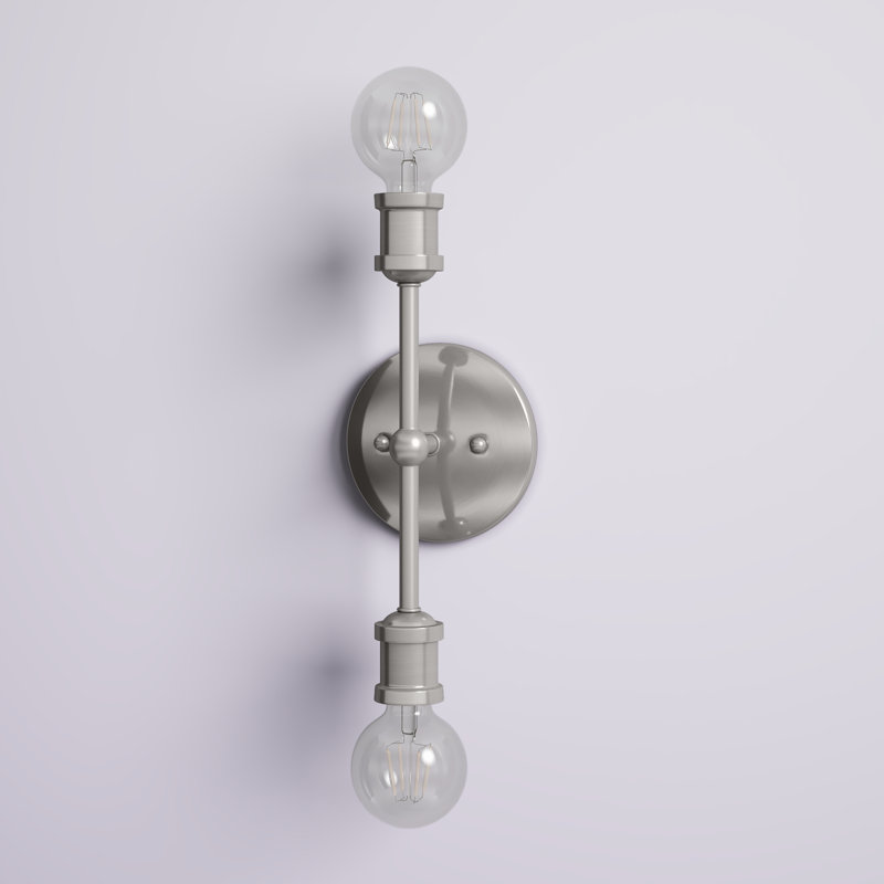 Éclairage de salle de bain à intensité variable 2 lumières Grogan, Nickel brossé