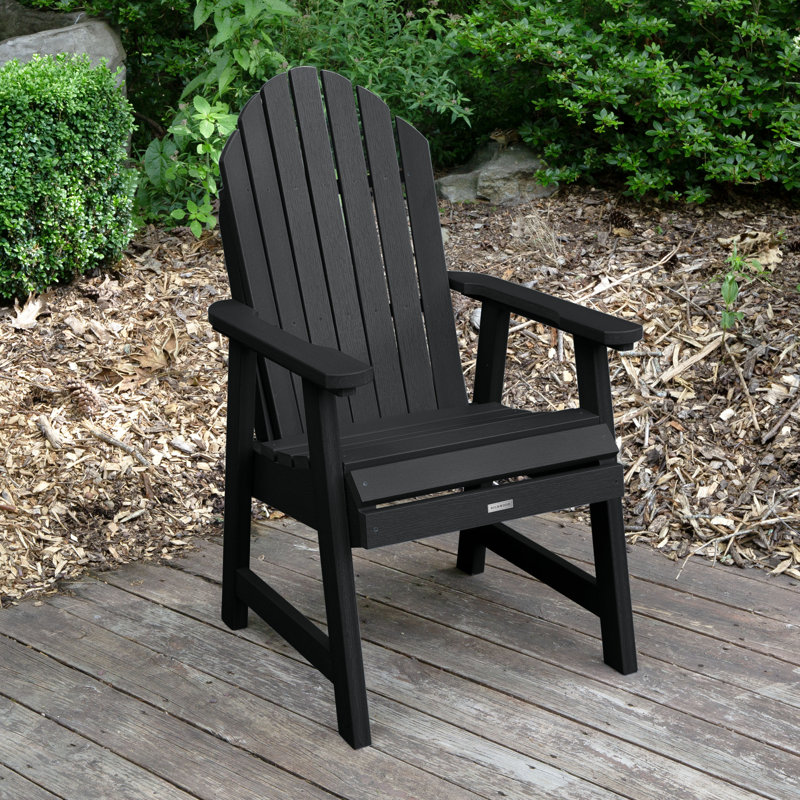 Anette Outdoor Adirondack Chair, Black