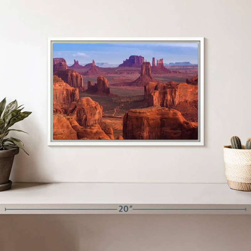 Iconic Monument Valley, 13 po x 9 po, Cadre flottant blanc