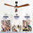 New Model 60 Inch Ceiling Fan With 18W Led Light 3 Solid Wood Blades Remote Control Reversible DC Motor For Home-999433360