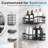5-Piece Rust-Resistant Stainless Steel Shower Caddy Set - No Drilling Stick-On, Black