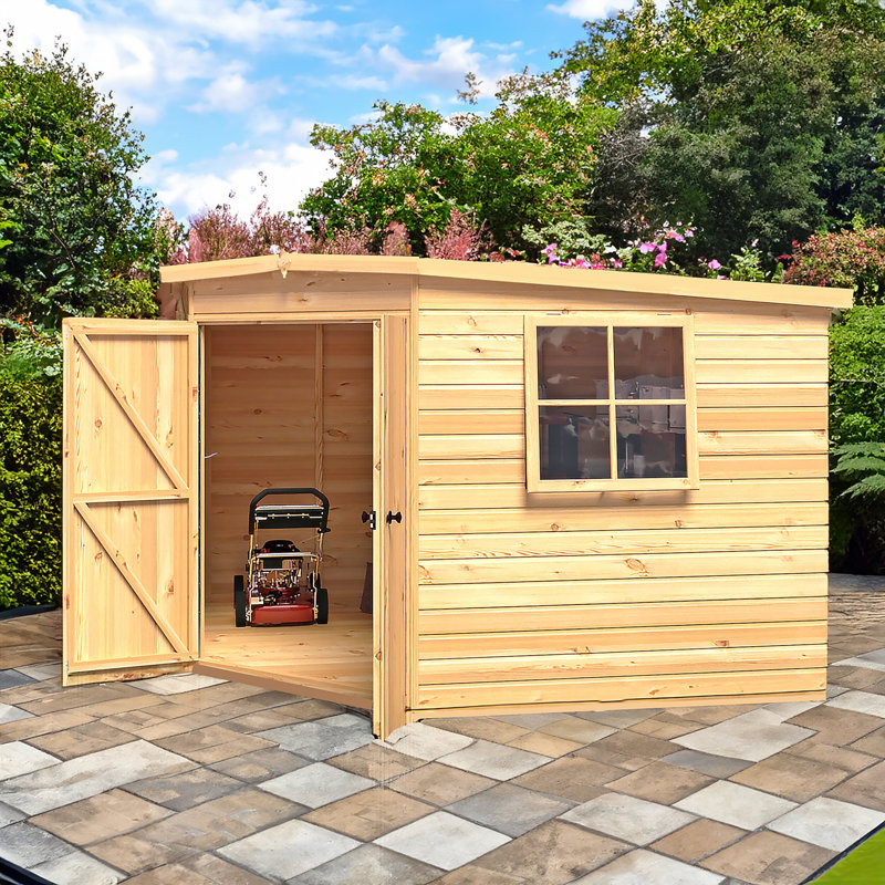 Corner Shed 10 ft x 10 ft With Double Doors, Yes
