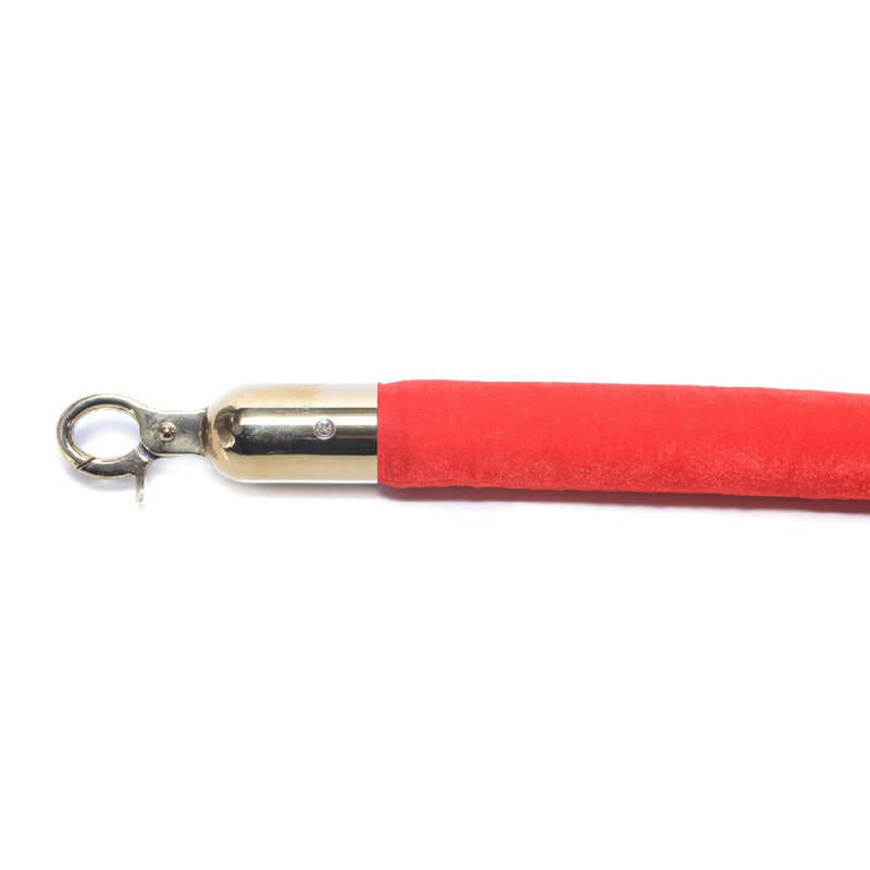 Poteau de contrôle des foules pour les foules (2 plateaux couronnes dorées / base plate + corde rouge 6 pi)