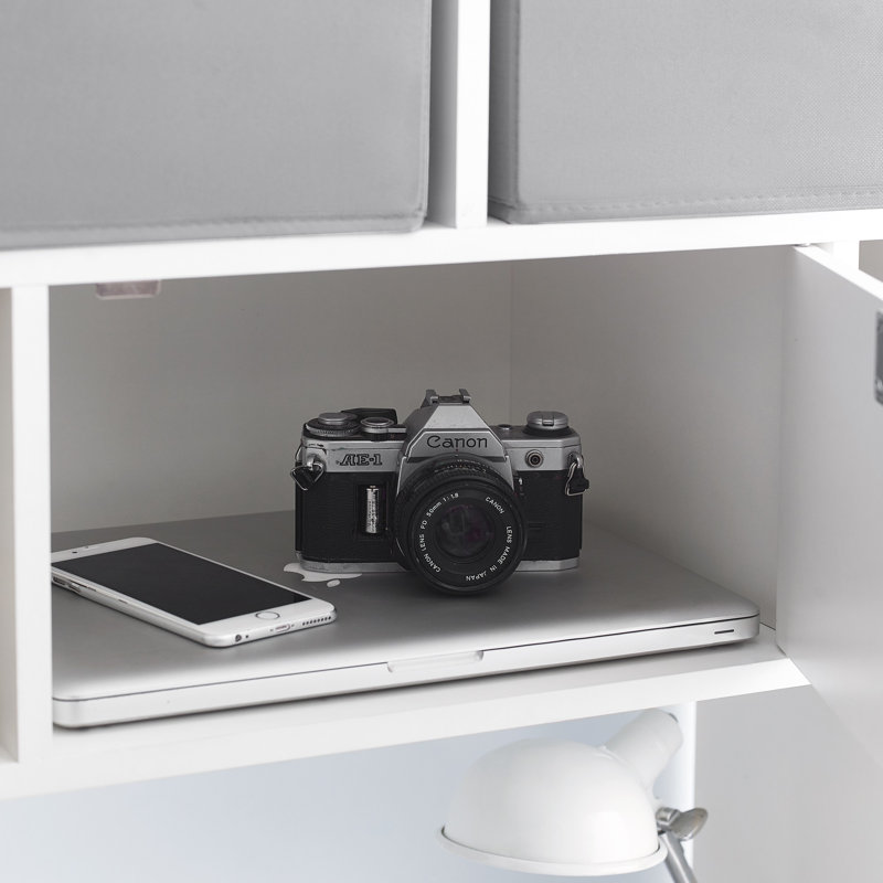 Yak About It Locking Safe Bookshelf - Desktop, White