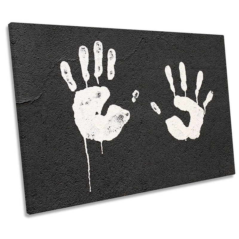 Handprints Graffiti Urban Framed - Wrapped Canvas Print, 30.5cm H x 45.7cm W x 2cm D