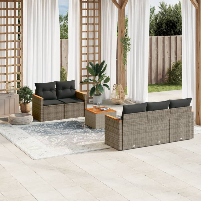 Ensemble de canapé de jardin vidaXL - gris