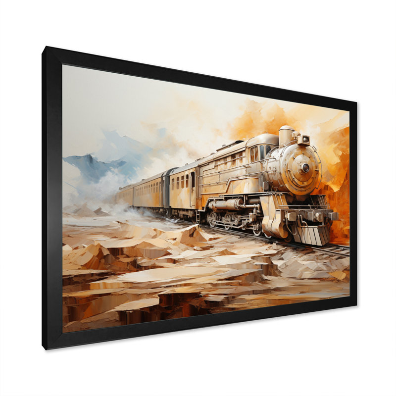 " Abstract Train Elemental Express II ", Black Picture Framed, 34" H x 44" W x 1.5" D