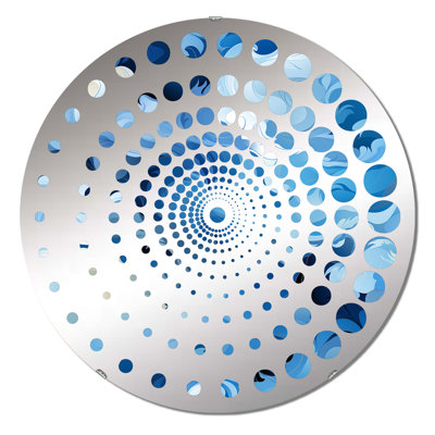 Coastal Concealment Flow - Spiral Circle Wall Mirror