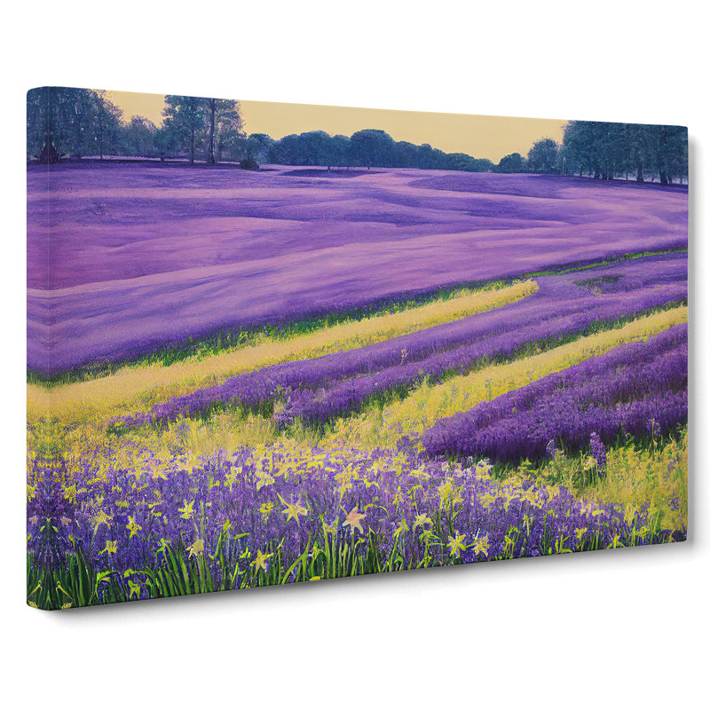 Mystical Bluebell Field - Wrapped Canvas, 50cm H x 76cm W x 3cm D