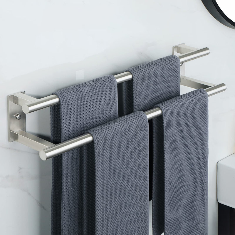 Porte-serviettes mural en acier inoxydable 24 po, Nickel brossé