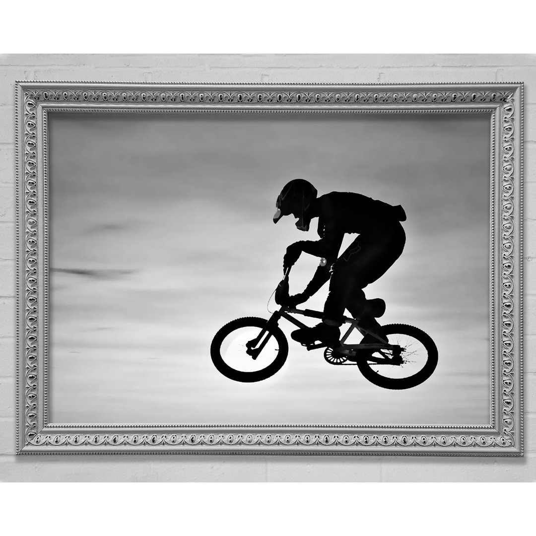 BMX Jump B N W - Einzelne Bilderrahmen Kunstdrucke