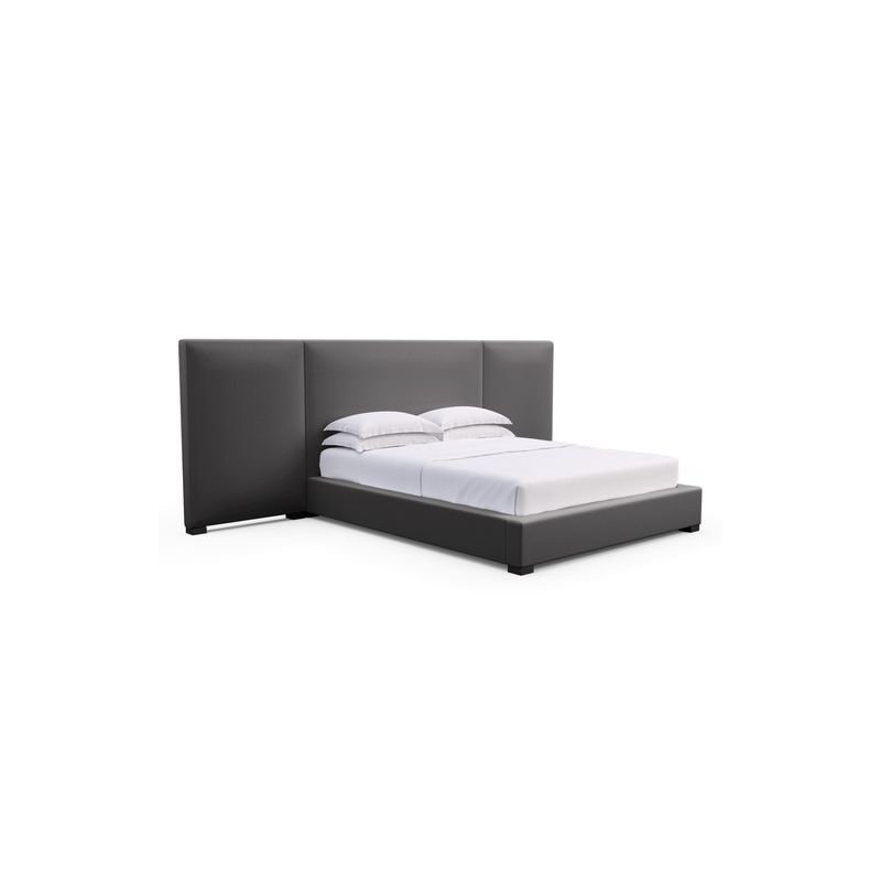 Prospect Upholstered Bed, Weathered, Plush Velvet Blanc, California King