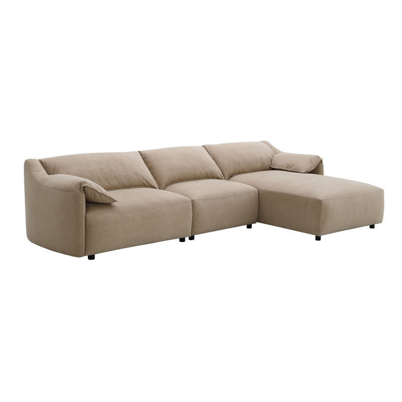 Light Brown Suede Sectional Sofa