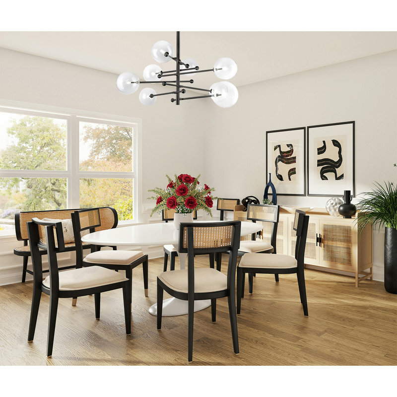 Modern 8 Light Sputnik Linear Chandelier